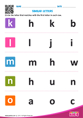 Letters that look similar lowercase k to o